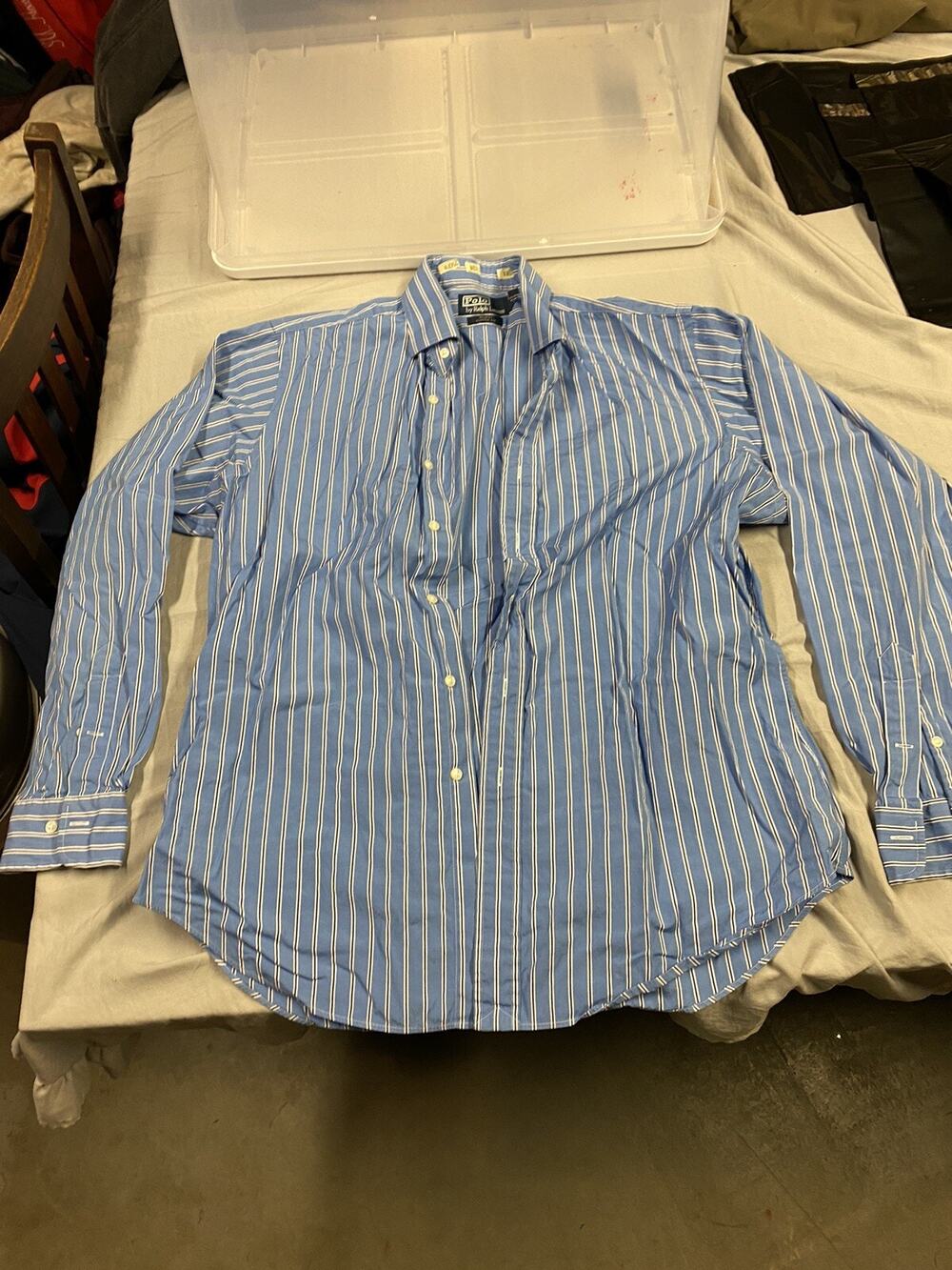 Polo Ralph Lauren Regent Custom Fit Striped Dress Shirt L/S Mens 16 1/2 Large